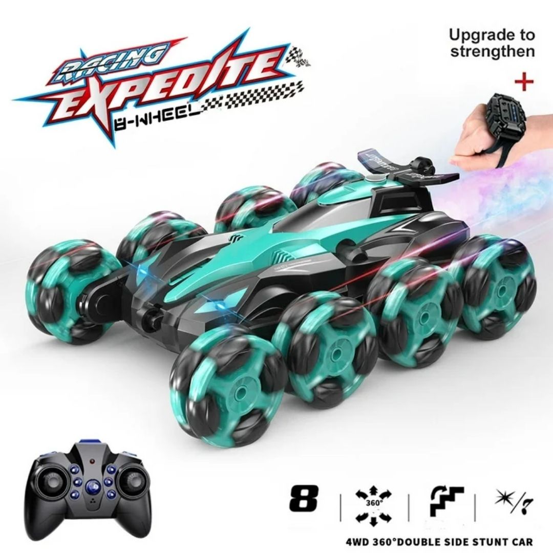 LT RC CARS RC STUNT MASTER W/LIGHT- MUSIC N SPRAY, Ages 3+