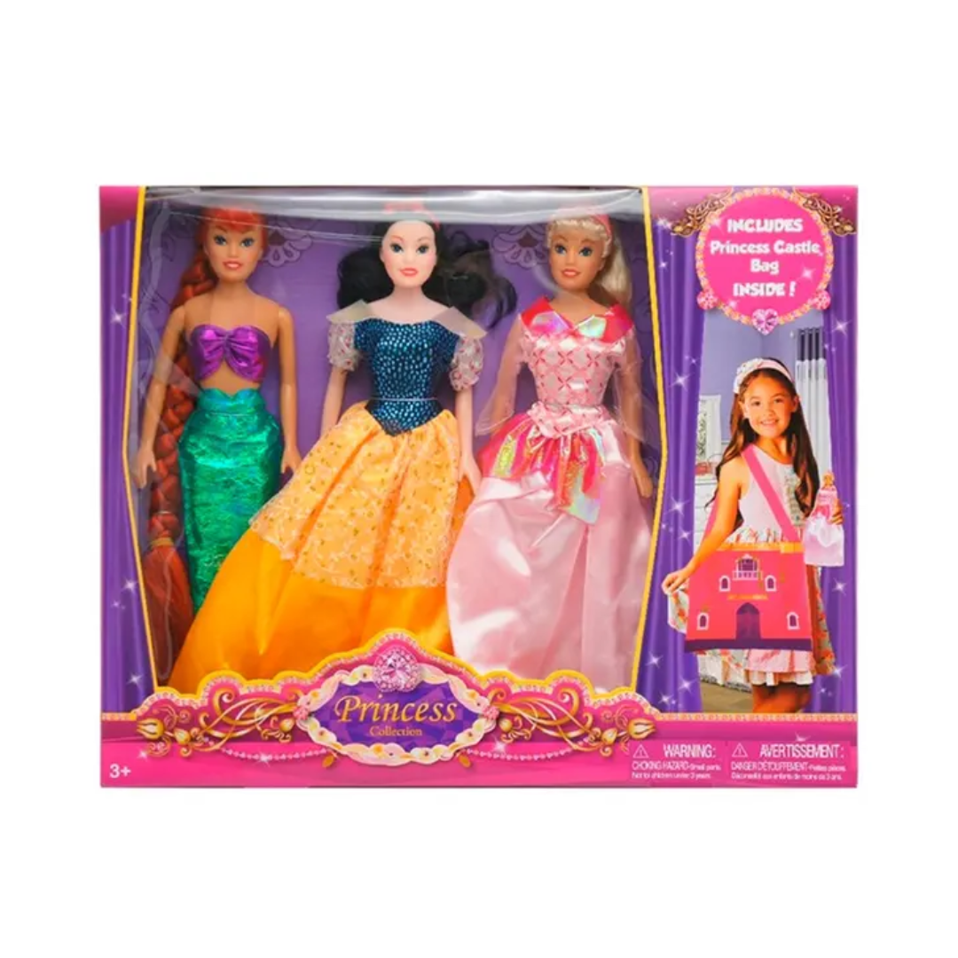 HTIC FASHION DOLL  PRINCESS CASTLE BAG W 3 ASST 29CM, Ages 3+