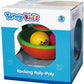 Tanny Toys Rocking Roly Poly tumbler toy in bright multicolor design, showing its weighted base that allows it to wobble and self-right during play.