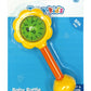 A colorful Tanny Toys Baby Rattle Drum with a slender, easy-grip handle and a vibrant drum head, perfect for infant auditory and motor skill development.