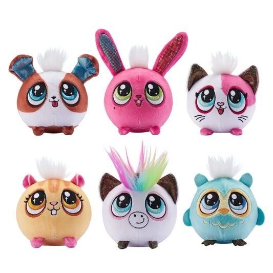 Vibrant multicolor Zuru Coco Plush Scoop featuring a soft, smiling animal character nestled inside a colorful plush ice cream cone, designed with child-safe stitched details.