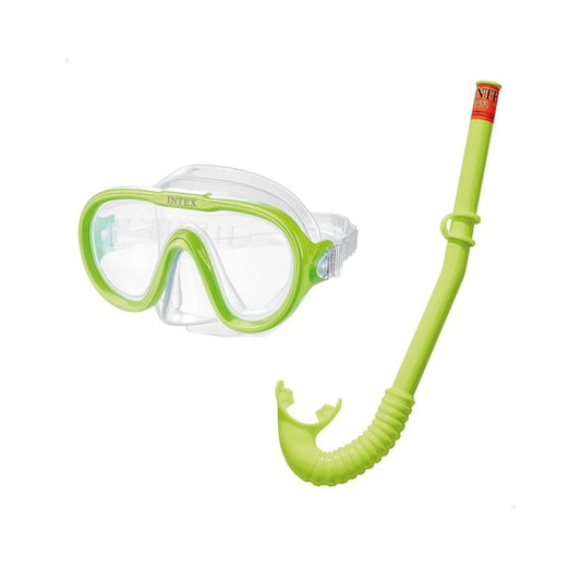 Intex Adventurer Swim Set blue snorkel and yellow sea scan mask for kids pool and ocean diving