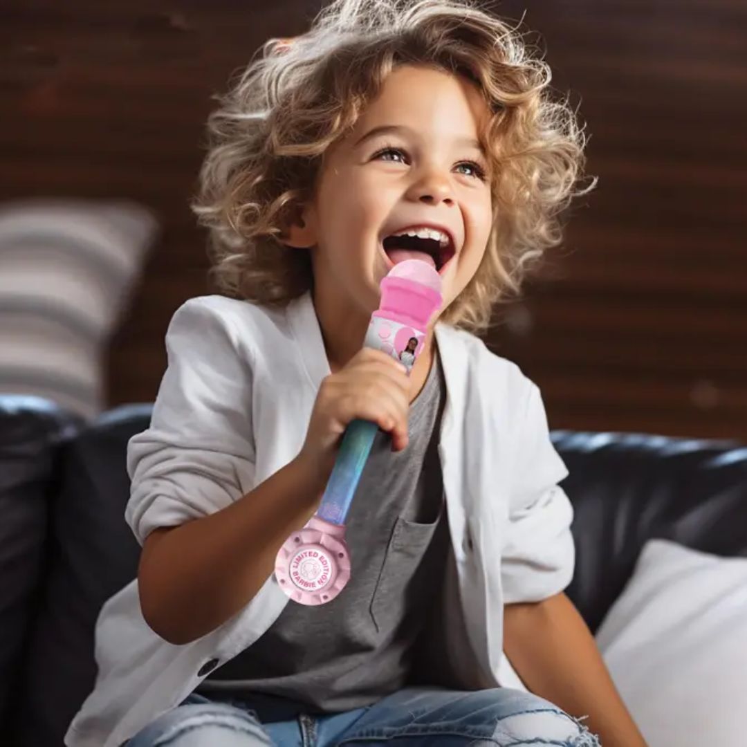 LEXIBOOK BARBIE LIGHTING MICROPHONE W/SPEAKER (AUX-IN), Ages 4+.