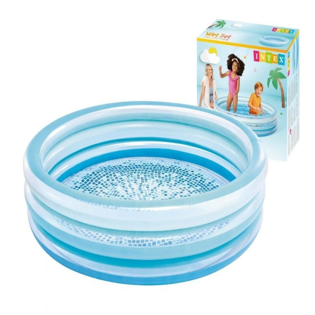 Intex Blue Bliss Splash Pool round inflatable blue backyard paddling pool for toddlers and kids