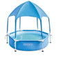 Intex metal frame kids swimming pool with sunshade canopy for outdoor garden play