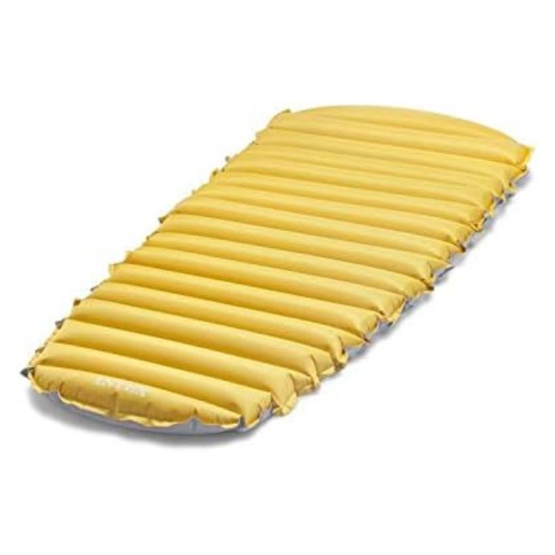 Intex grey folding camping bed with lightweight steel frame for adult outdoor travel