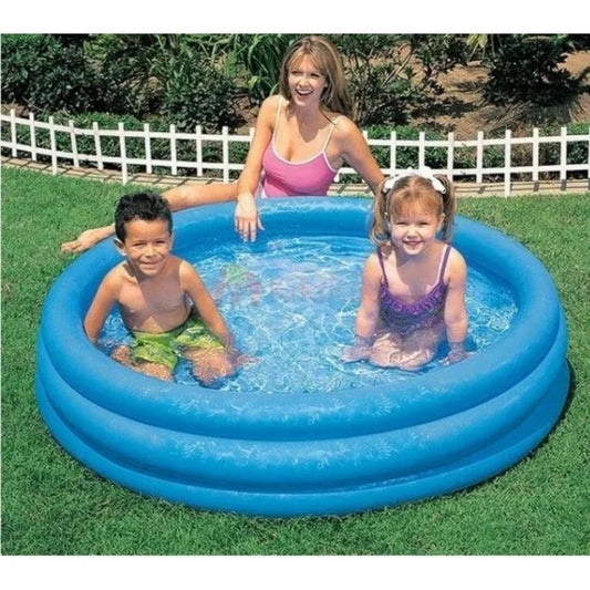 Intex Crystal Blue inflatable 3-ring paddling pool for toddlers outdoor garden water play