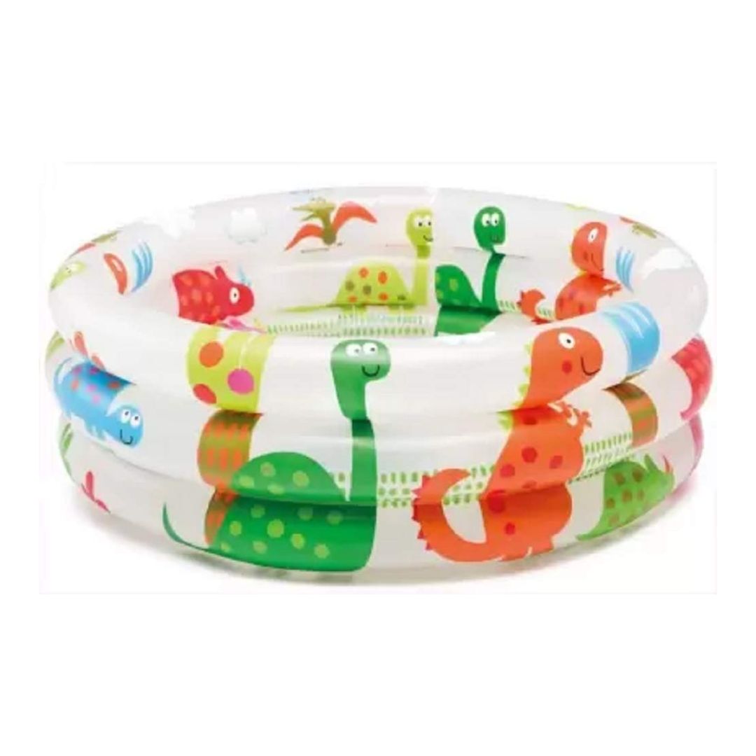 Intex Dinosaur 3-ring inflatable baby pool with colorful dino graphics for toddlers