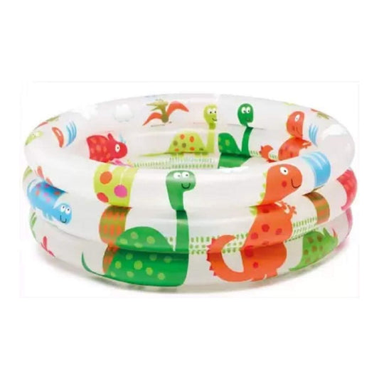 Intex Dinosaur 3-ring inflatable baby pool with colorful dino graphics for toddlers