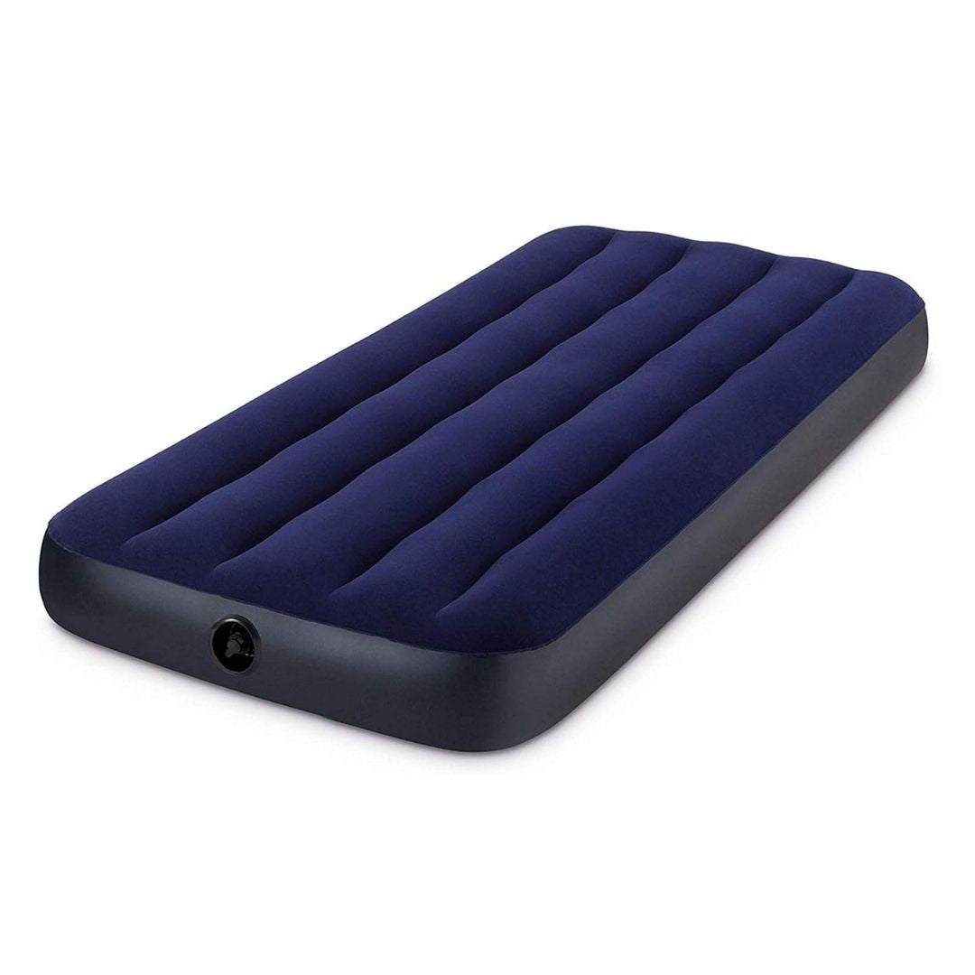 Intex Dura-Beam Twin Jr Classic Downy airbed blue inflatable mattress for indoor guest use
