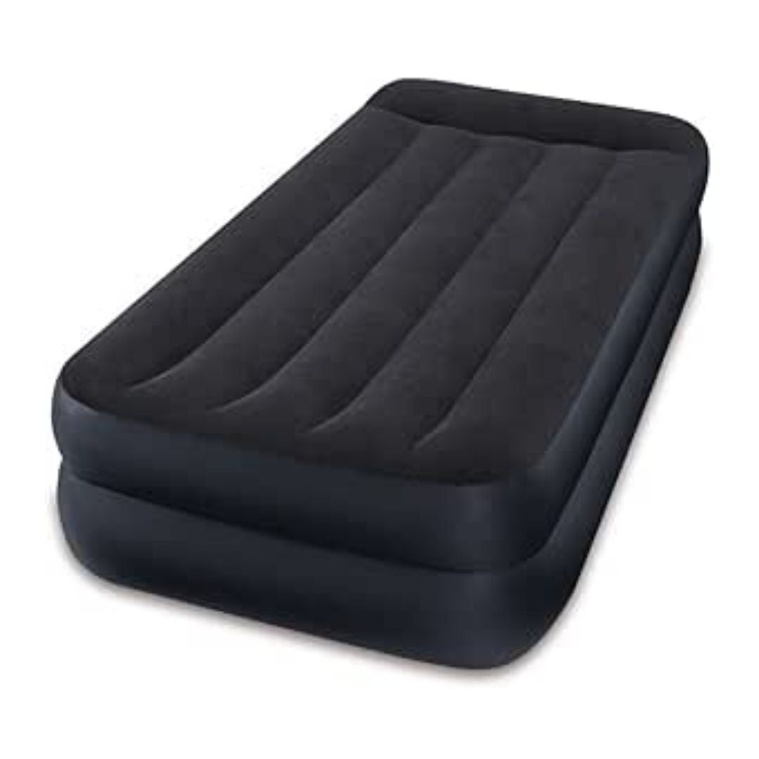 Intex Dura-Beam queen size pillow rest airbed with built-in electric pump for adult indoor use