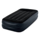 Intex Dura-Beam black twin airbed with built-in electric pump and integrated pillow for indoor adult guest bed