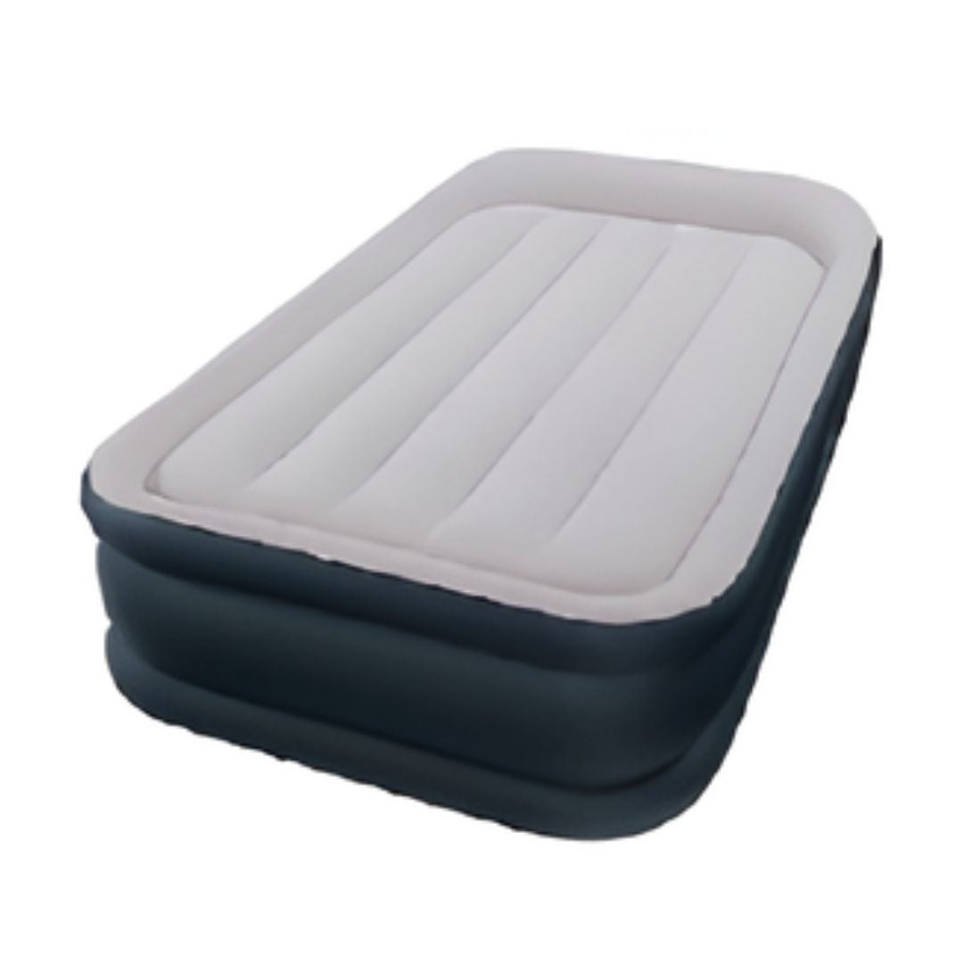 Intex Dura-Beam twin pillow rest airbed with built-in electric pump for adult indoor use