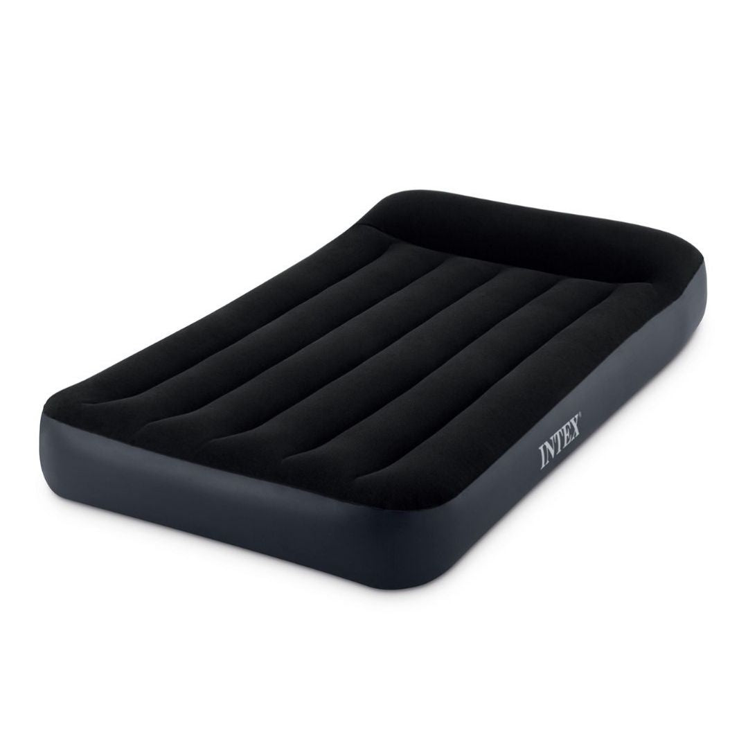 Intex Dura-Beam Twin Pillow Rest Classic Airbed with built-in electric pump for indoor and outdoor adult use