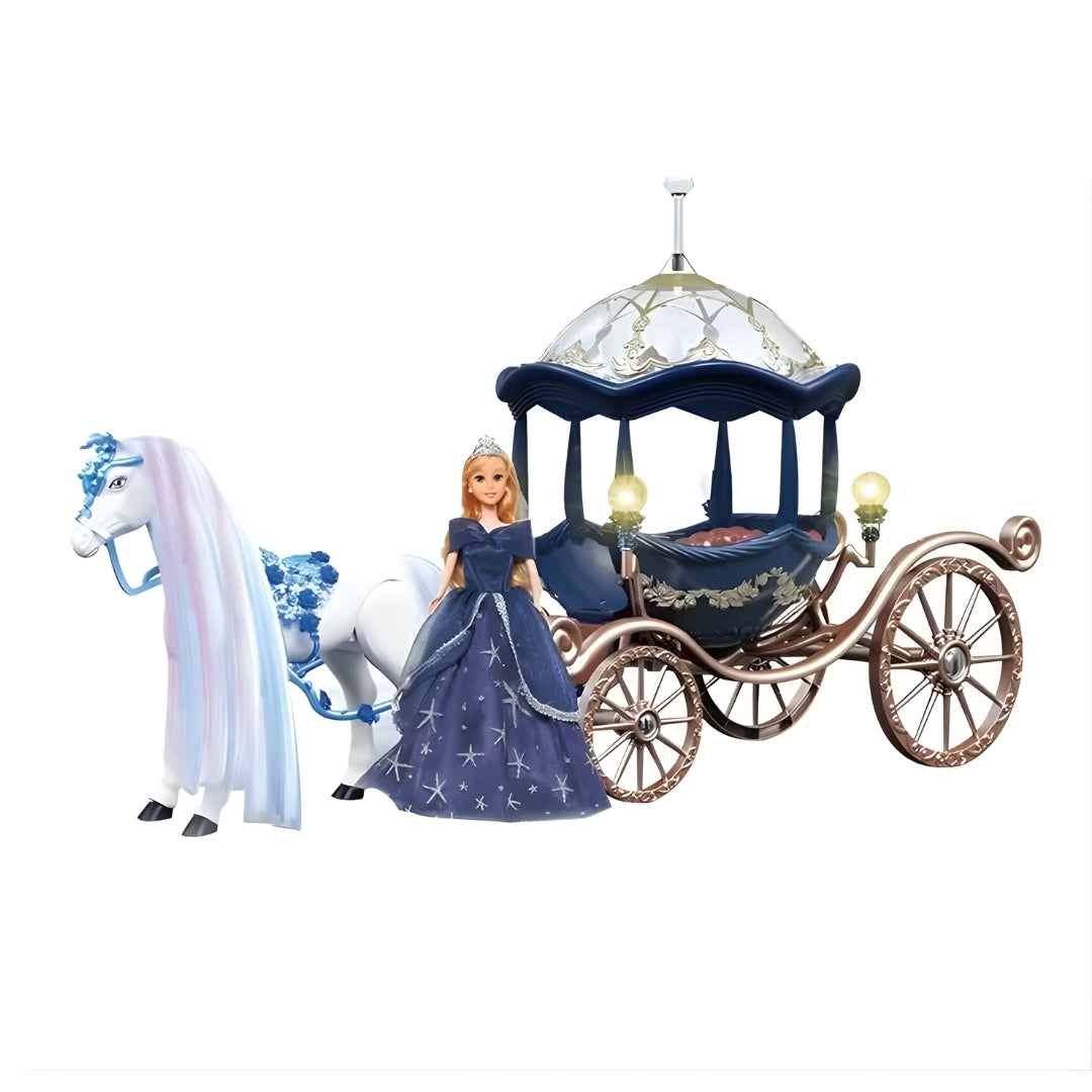 TRANSTERN-CARRIAGE ELECTRIC HORSE W/DOLL & CARRIAGE,Ages3+