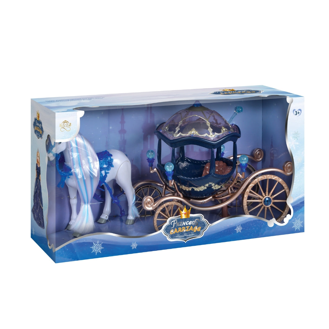 TRANSTERN-CARRIAGE ELECTRIC HORSE W/DOLL & CARRIAGE,Ages3+