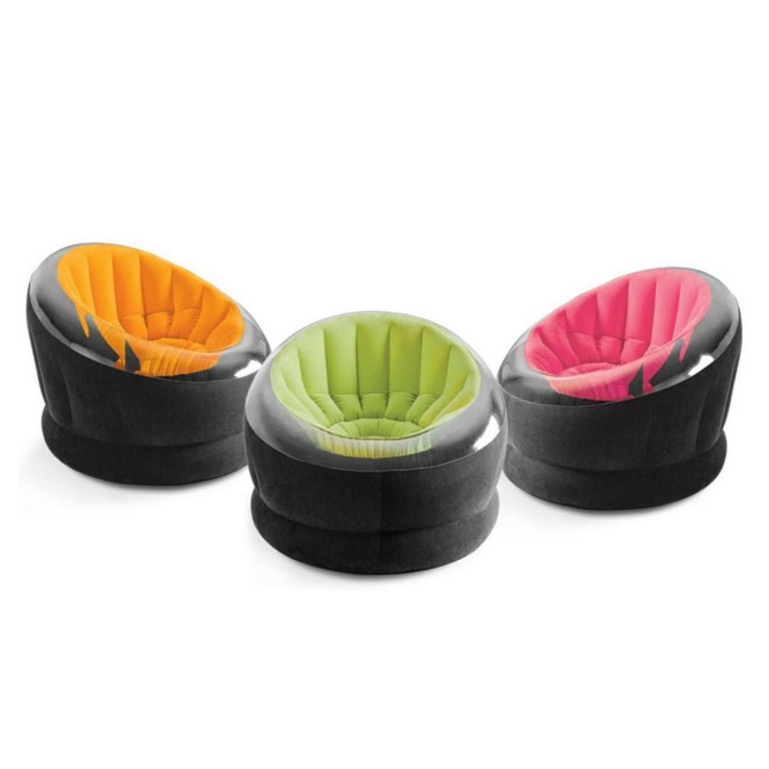 Intex Empire Chair inflatable transparent modern lounge chair for indoor living room or outdoor patio