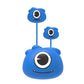 Jellie Drops blue wired kids in-ear earphones with 3.5mm audio jack, inline volume control, and soft silicone storage case