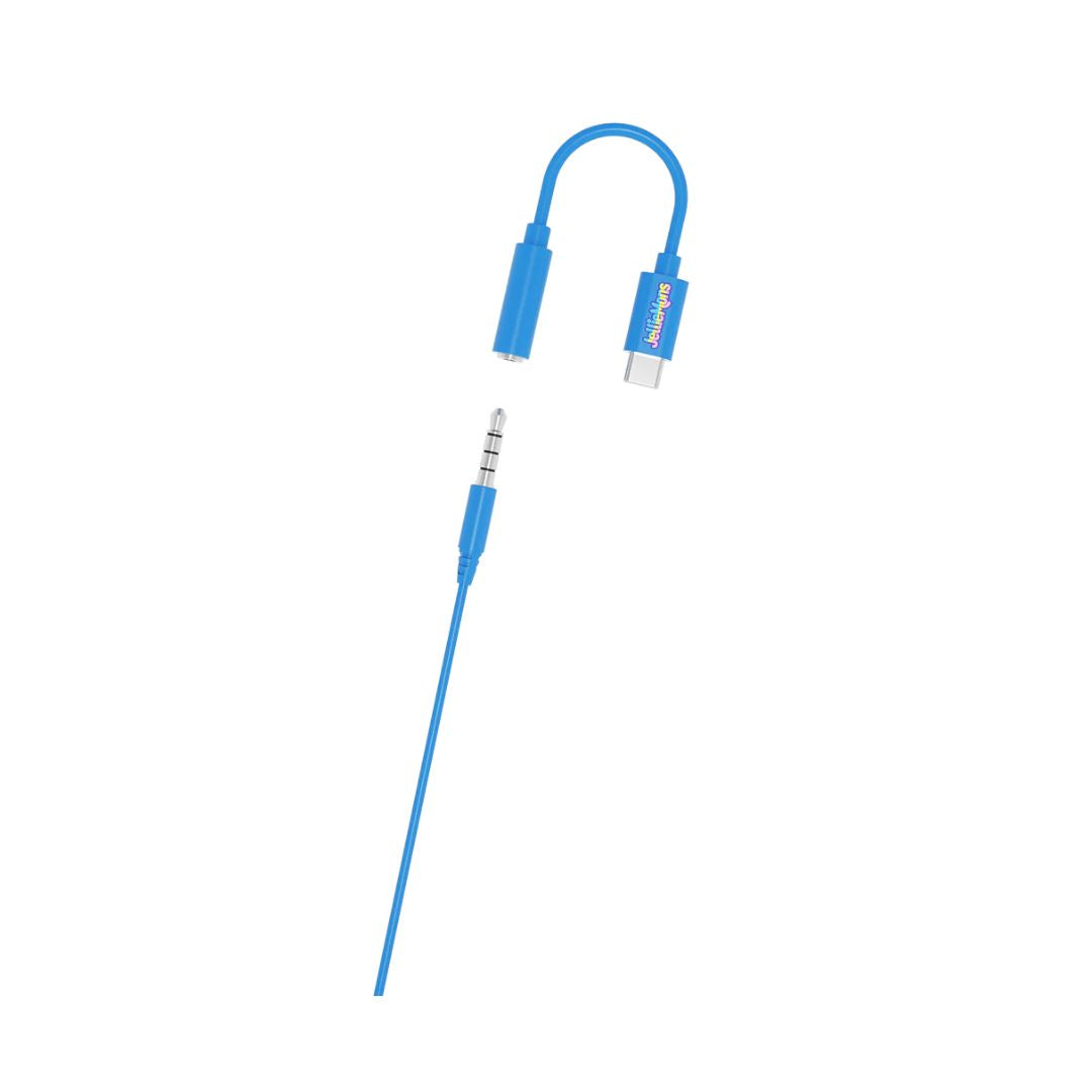 JELLIE DROPS BLUE WIRED 3.5MM PLUG, Ages 5+