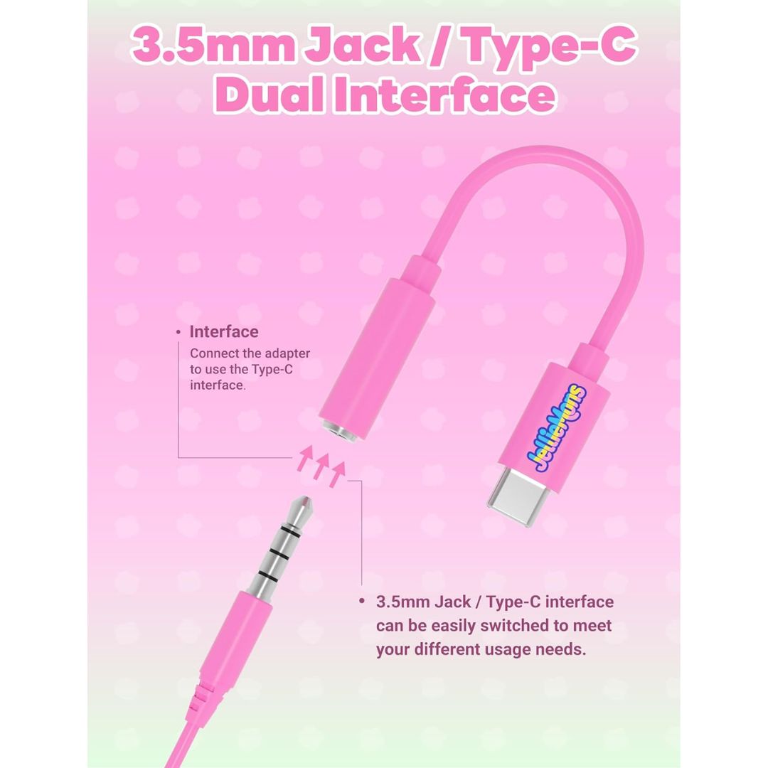 JELLIE DROPS PINK WIRED 3.5MM PLUG, Ages 5+