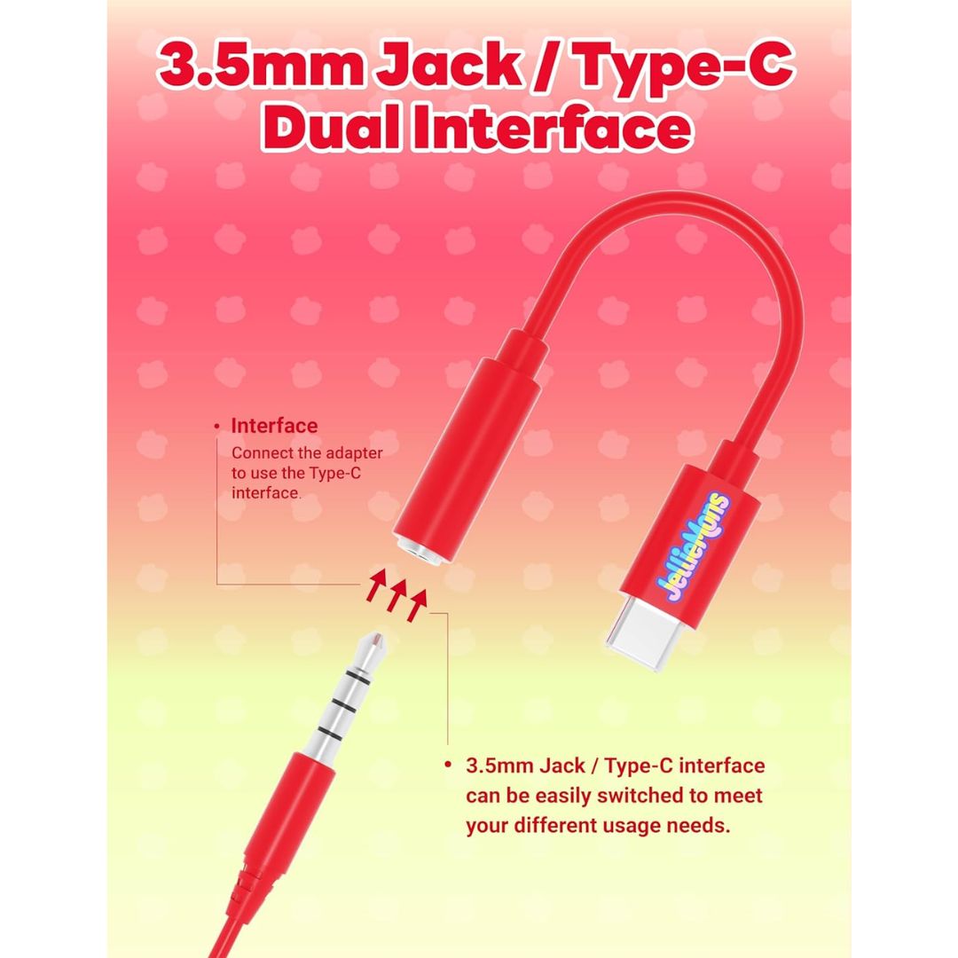 JELLIE DROPS RED WIRED 3.5MM PLUG, Ages 5+