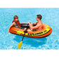 Intex Explorer 200 inflatable orange boat set with oars and air pump for lake and pool use