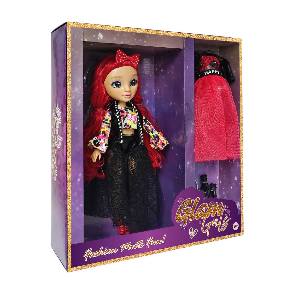 KAIWELL FASHION DOLL GLAM GIRLZ W/BLK & RED OUTFIT 9, Ages 3+