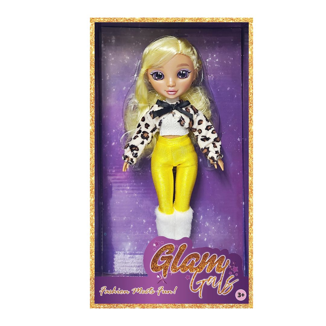 Kaiwell Glam Girlz 9 inch yellow poseable fashion doll for indoor play and collectibles