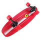 High-performance 27-inch Ferrari Surfskate in a vibrant multicolor red and black design, featuring the official Ferrari shield, specialized front carving trucks, and high-rebound wheels.