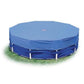 Intex 10ft round blue vinyl pool cover with rope ties for above ground metal frame pools