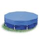 ntex 12ft round blue pool cover for metal frame above ground swimming pools with drain holes