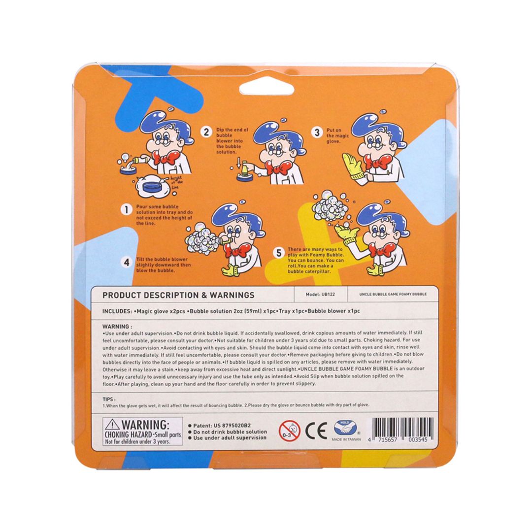 UNCLE BUBBLES GAME FOAMY BUBBLE, Ages 3+