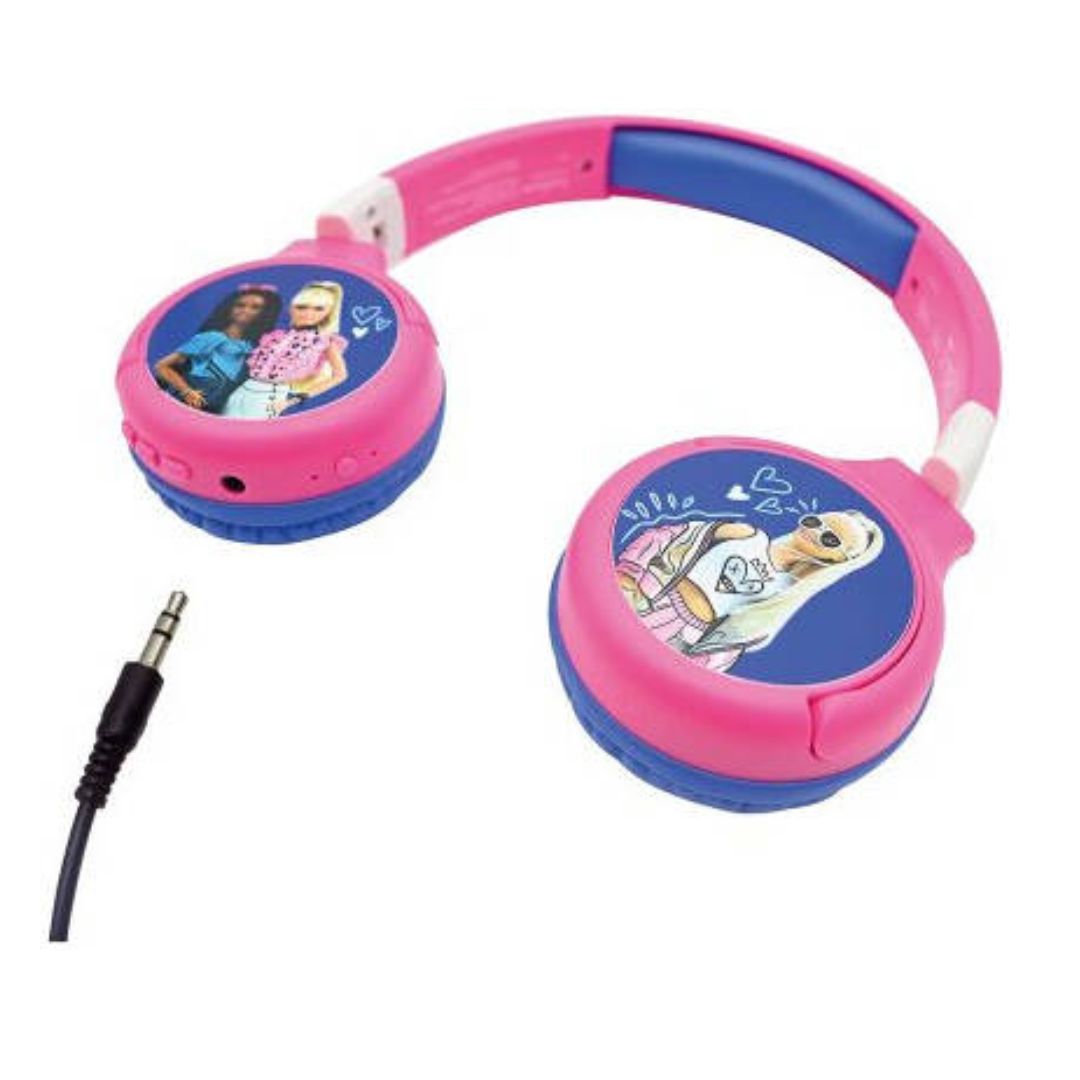 LEXIBOOK BARBIE 2 IN 1 BLUETOOTH® AND WIRED COMFORT FOLDABLE HEADPHONE, Ages 4+