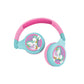 Lexibook Unicorn pink and white foldable 2-in-1 Bluetooth and wired comfort headphones for kids