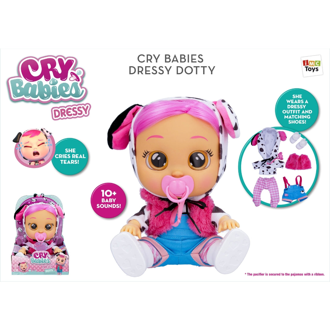 IMC Toys CRY BABIES DRESSY DOTTY, Ages 18m+