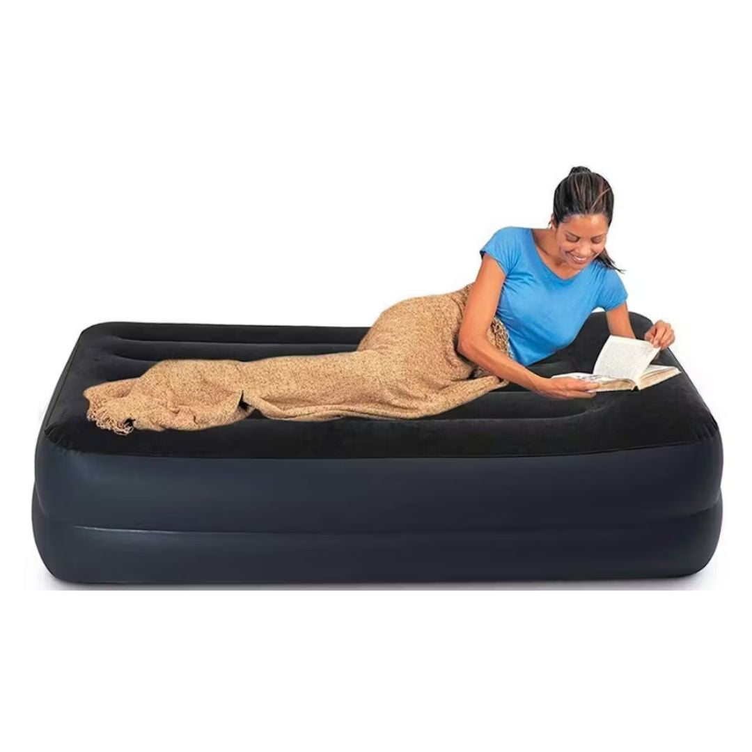 INTEX  DURABEAM QUEEN PILLOW REST AIRBED W/E.PUMP(152x203x42), Ages Adult