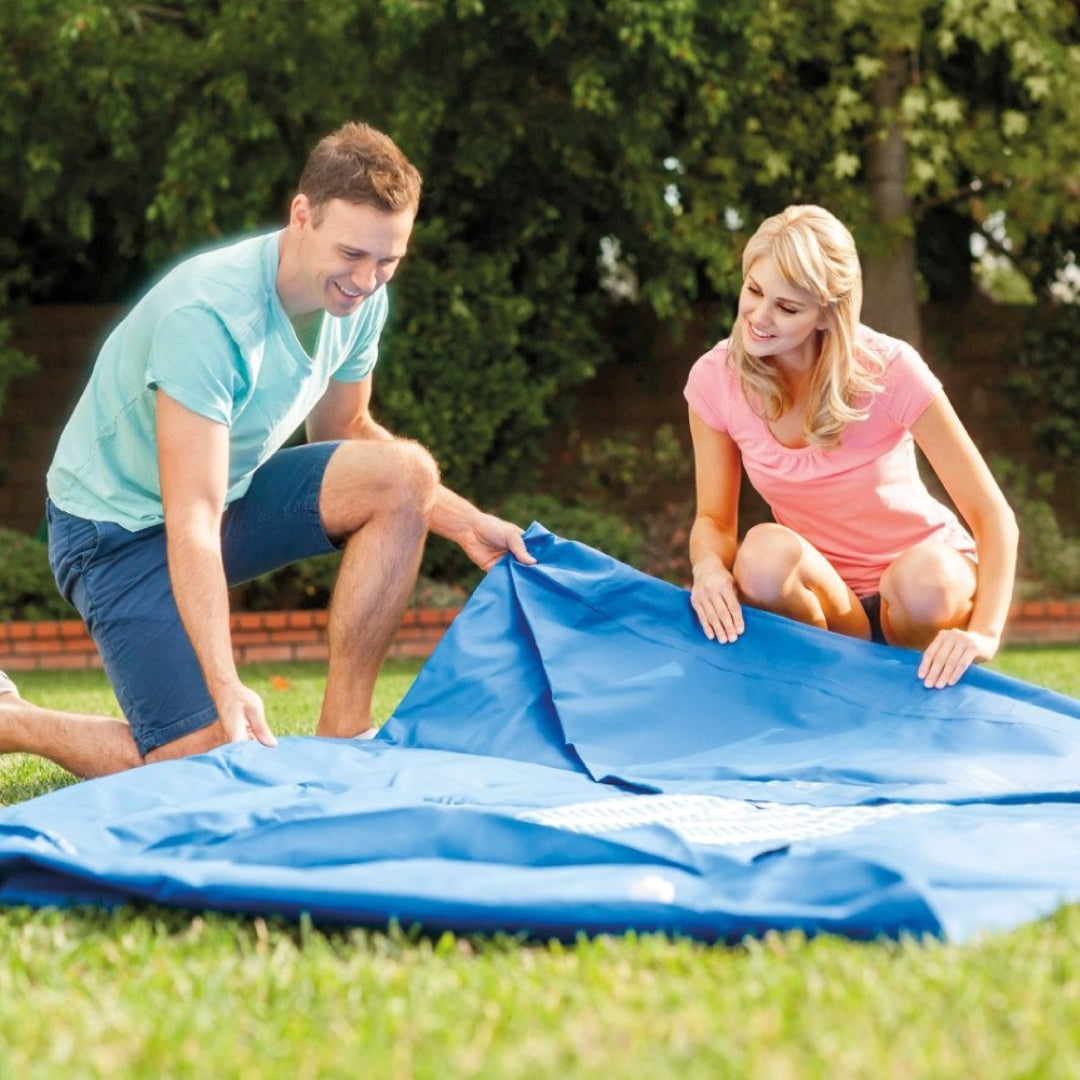 INTEX RECTANGULAR FRAME POOL W/PUMP(4.5X2.2X84), Ages 6+