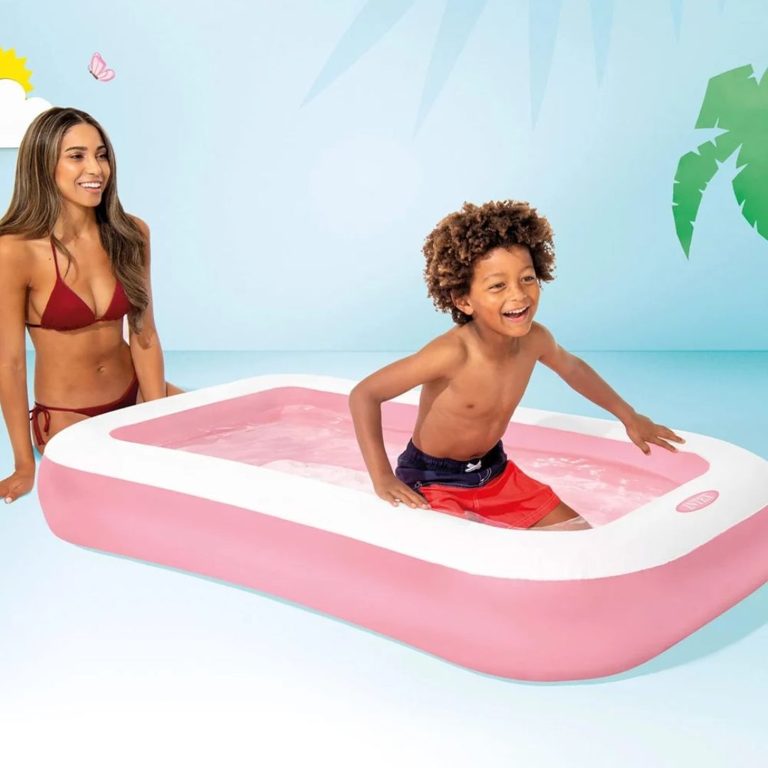 INTEX RECTANGULAR PINK POOL , Ages 2+