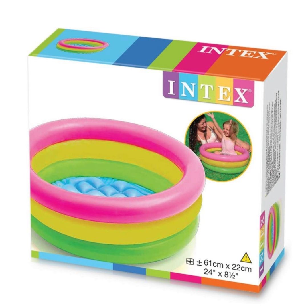 SUNSET GLOW BABY POOL, 3-Ring w/ Infl. Floor, Ages 1-3