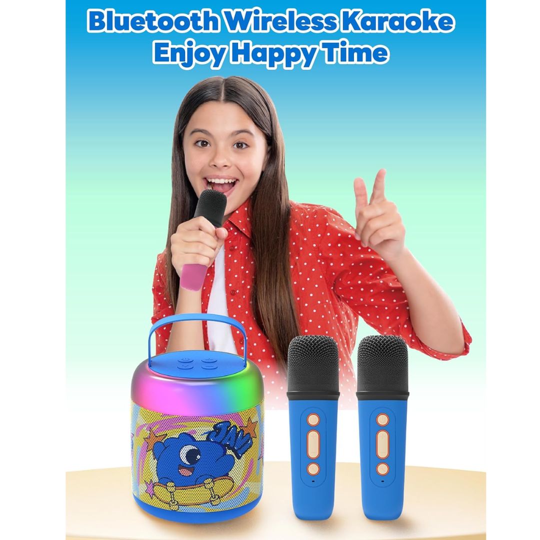 JELLIE-O-K WIRELESS KARAOKE SPEAKER BLUE, Ages 5+