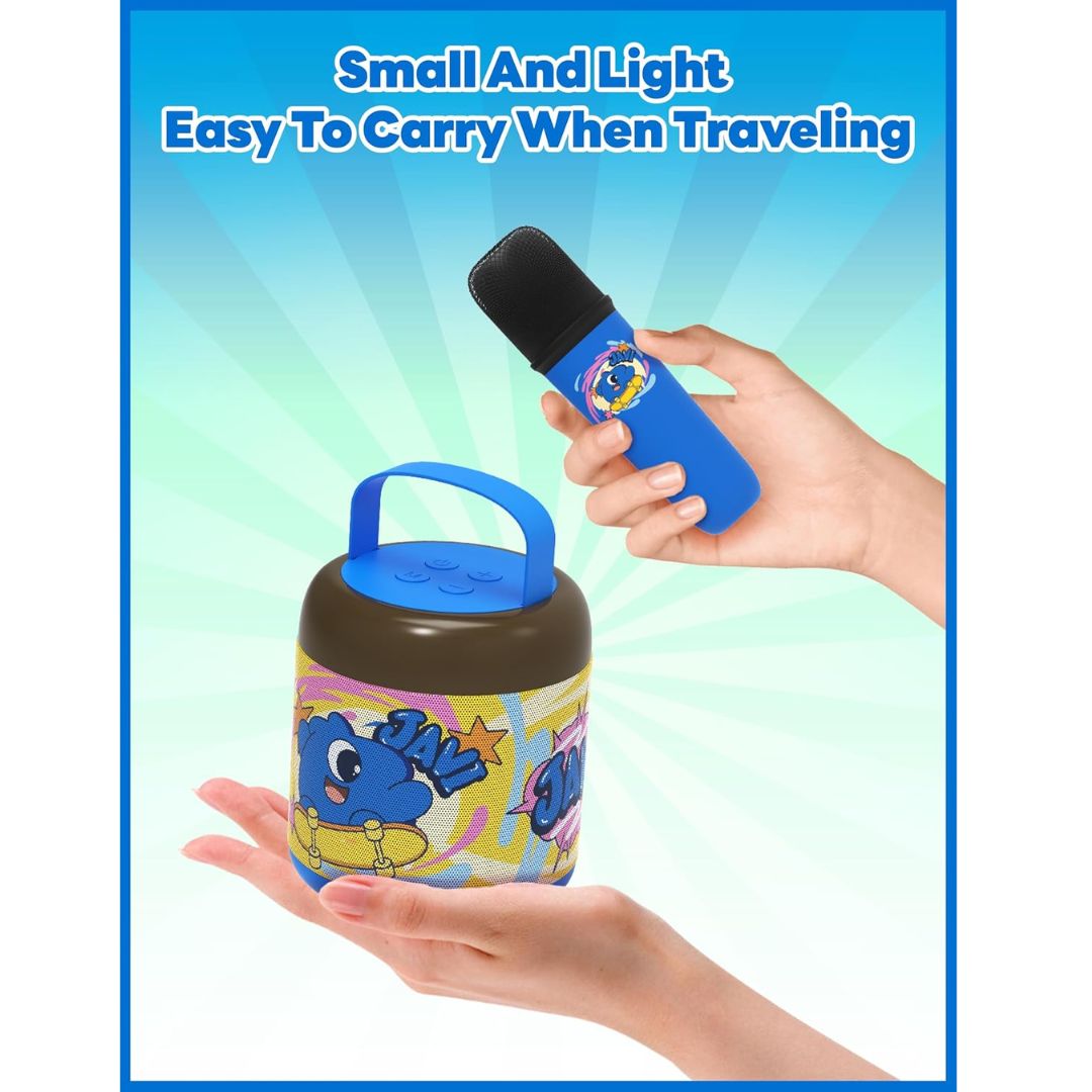 JELLIE-O-K WIRELESS KARAOKE SPEAKER BLUE, Ages 5+