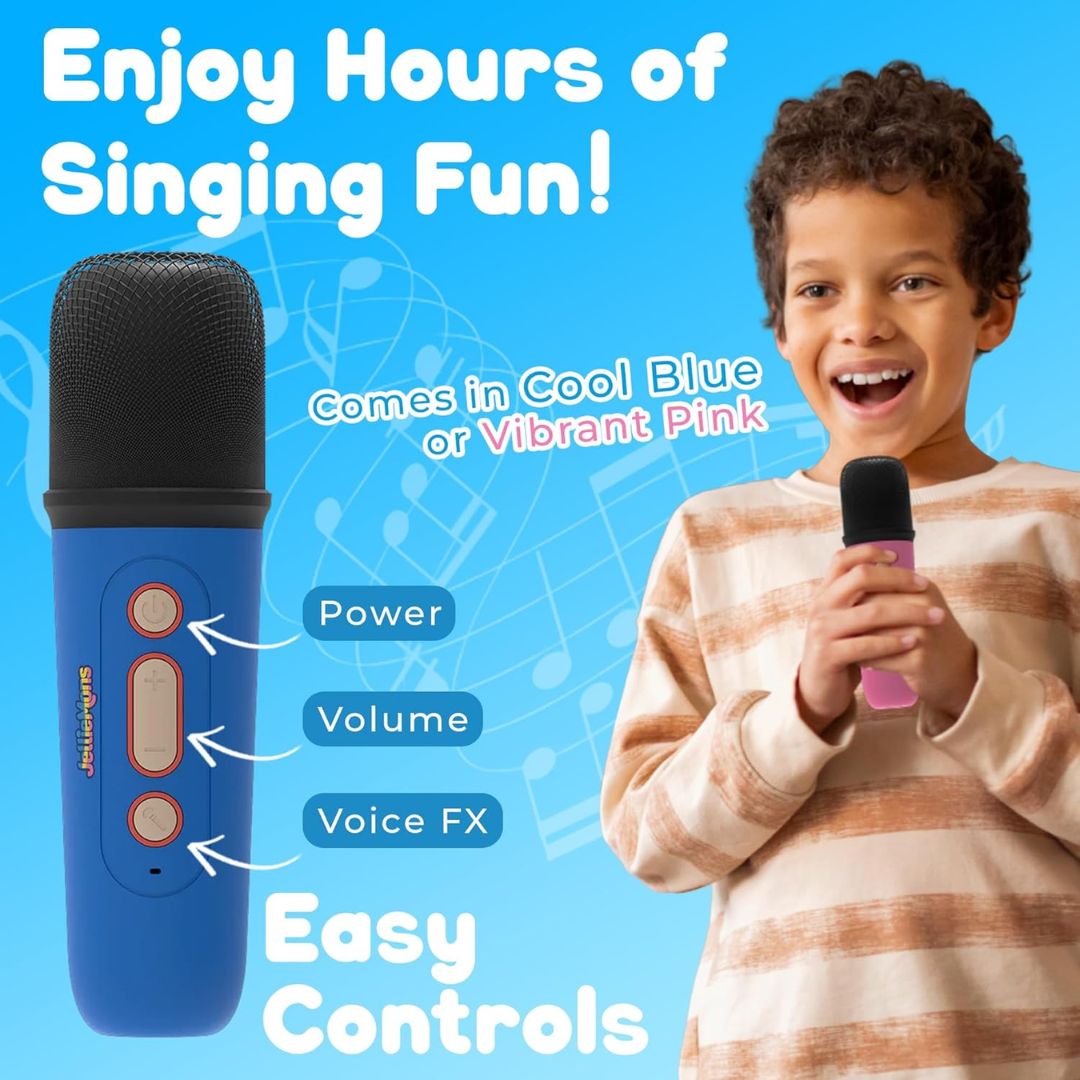 JELLIE-O-K WIRELESS KARAOKE SPEAKER PINK, Ages 5+