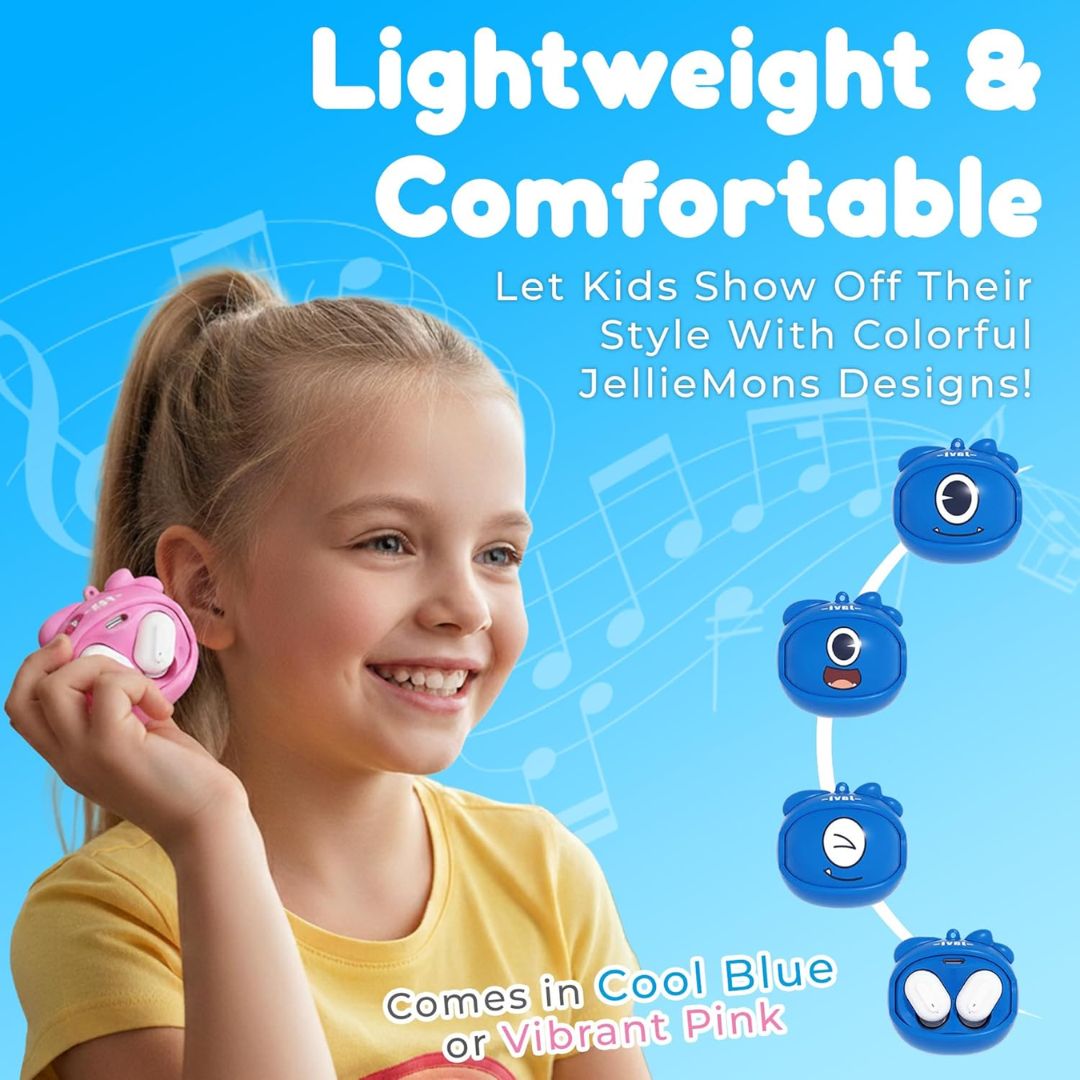 JELLIE WIRELESS EARPODS PINK, Ages 5+