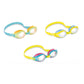 Intex Junior swimming goggles for kids ages 3 to 8 with adjustable head strap and blue anti-fog lenses