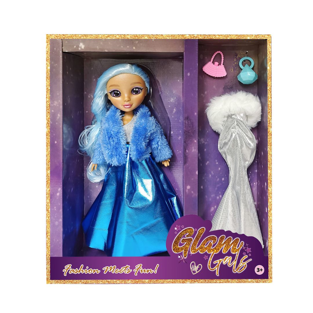 Kaiwell Glam Girlz fashion doll wearing a long elegant dress for indoor pretend play