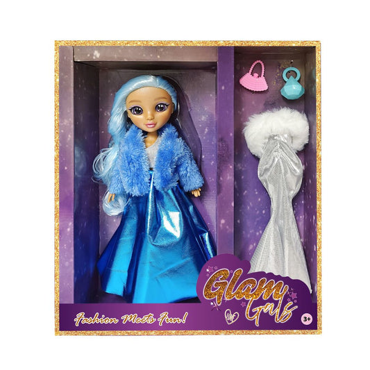 Kaiwell Glam Girlz fashion doll wearing a long elegant dress for indoor pretend play