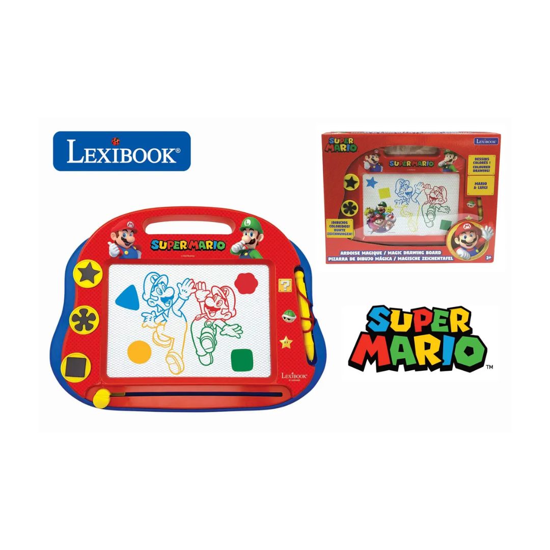 LEXIBOOK MARIO MAGNETIC MULTICOLOR DRAWING BOARD A5 W/ACCESSORIES, Ages 3+