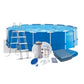 Intex 15ft round metal frame above ground swimming pool set for kids and families outdoor garden