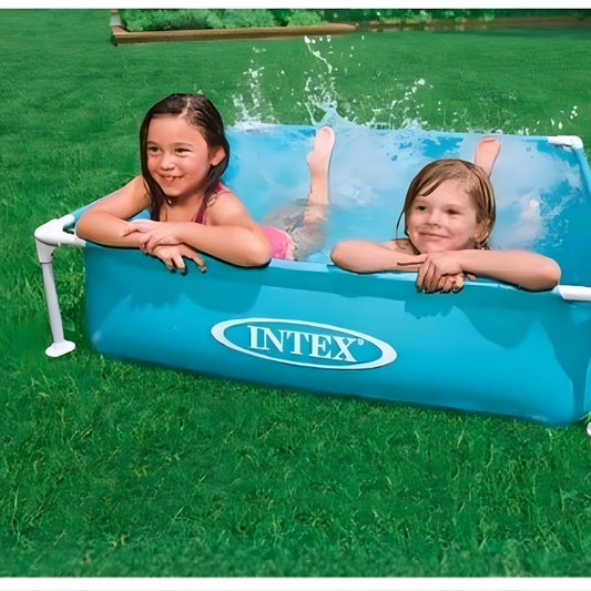 Intex Mini Frame Pool blue square toddler swimming pool for outdoor garden play