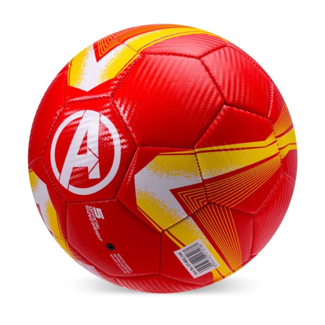 Marvel Avengers Ironman action ball featuring the iconic red and gold Mark armor design with a high-gloss metallic finish and central Arc Reactor emblem.
